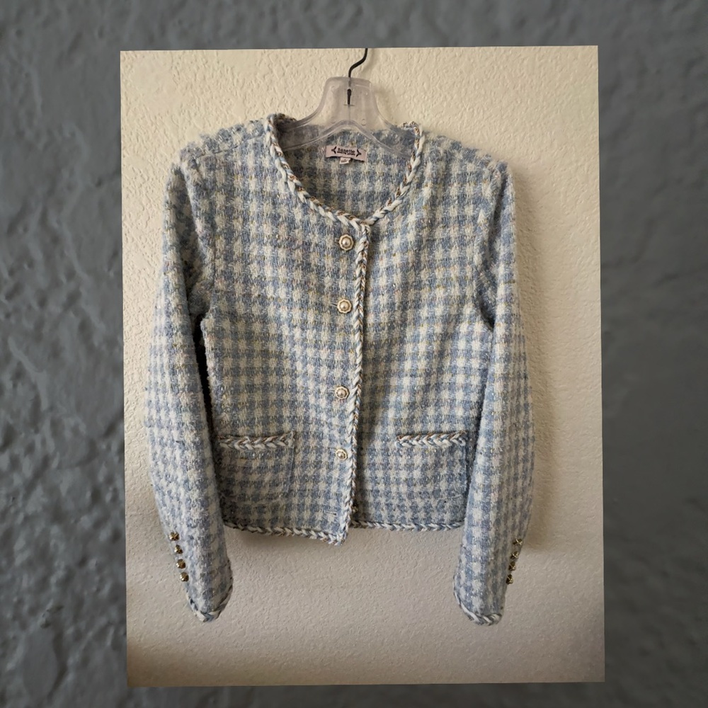 Nanette Lepore Blue and White Blazer